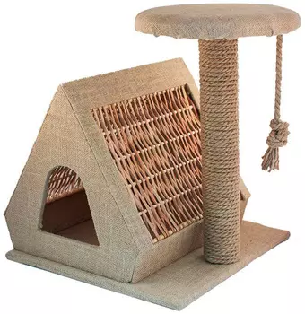 Домик когтеточка ZooM Лоза Чердачок джут 42 х 54 х 50 см (1 шт)