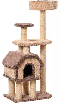 Домик Конура на высоких ножках Пушок ковролин молочный с серым (1 шт)