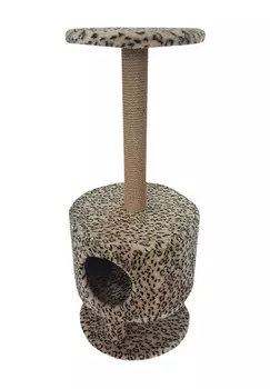 Домик Круглый на ножках Пушок мех бежевый леопард (1 шт)