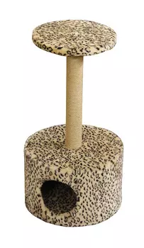 Домик Круглый Пушок мех бежевый леопард (1 шт)