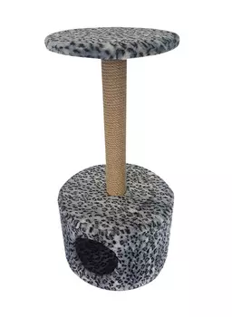 Домик Круглый Пушок мех серый леопард (1 шт)