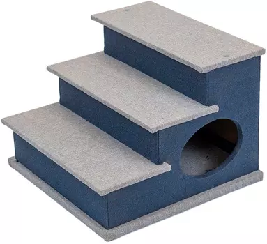 Домик лестница для собак и кошек Дарэлл Navy рогожка 44 х 44 х 31 см (1 шт)