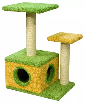 Домик Лежо Пушок ковролин бежевый с зеленым (1 шт)