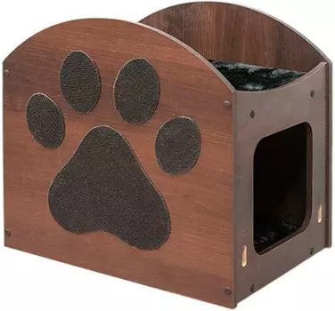 Домик настенный для кошек ZooM Паркур закрытый средний венге 43 х 30 х 40,5 см (1 шт)