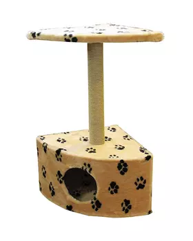 Домик Угловой Пушок мех бежевый с лапками (1 шт)