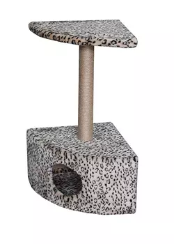 Домик Угловой Пушок мех серый леопард (1 шт)