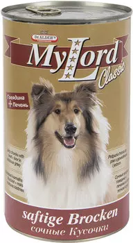 Dr. Alder's My Lord Classic для собак и щенков с говядиной и печенью (1230 гр х 12 шт)