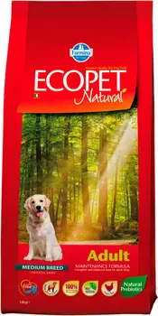 Ecopet Natural Adult Medium для взрослых собак средних пород с курицей (12 + 12 кг)