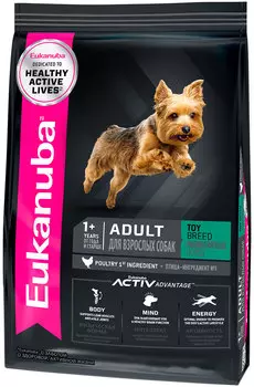 Eukanuba Adult Toy Breed для взрослых собак маленьких пород с птицей (3,5 + 3,5 кг)
