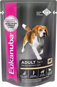 Eukanuba Dog Adult Lamb для взрослых собак с ягненком в соусе (100 гр х 24 шт)