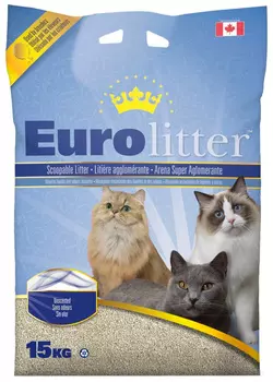 Eurolitter наполнитель комкующийся для туалета кошек Контроль запаха без пыли (15 + 15 кг)
