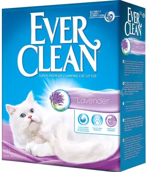 Ever Clean Lavender наполнитель комкующийся для туалета кошек с ароматом лаванды сиреневая полоска (10 + 10 л)