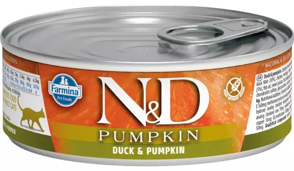 Farmina Cat N&amp;d Duck &amp; Pumpkin беззерновые для взрослых кошек с уткой и тыквой (80 гр х 12 шт)