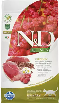 Farmina Cat N&amp;d Grain Free Quinoa Urinary Duck беззерновой для взрослых кошек при мочекаменной болезни с уткой и киноа (5 кг)