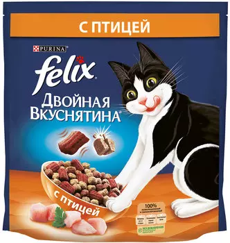 Felix двойная вкуснятина для взрослых кошек с птицей (0,3 кг)
