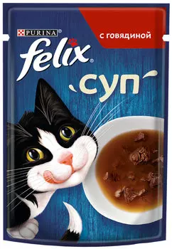 Felix суп для взрослых кошек с говядиной в соусе (48 гр х 30 шт)
