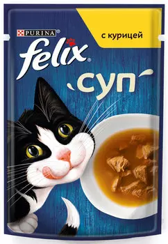 Felix суп для взрослых кошек с курицей в соусе (48 гр)