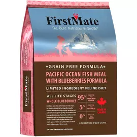 Firstmate Cat Pacific Ocean Fish Meal With Blueberries Formula беззерновой для кошек и котят с тихоокеанской рыбой и голубикой (4,54 кг)