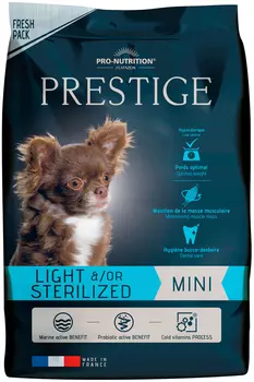 Flatazor Prestige Light/sterilised Mini диетический для взрослых кастрированных и стерилизованных собак маленьких пород (1 кг)