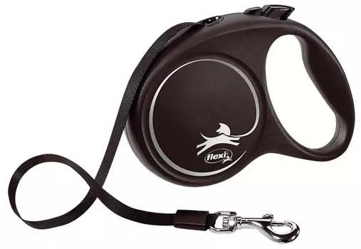 Flexi Black Design Tape ременной поводок рулетка для животных 5 м размер M серый (1 шт)