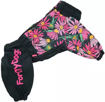 For My Dogs дождевик для собак Цветы черно/розовый для девочек 475ss-2020 F (a1)