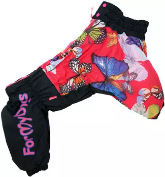 For My Dogs комбинезон для собак Бабочки черно/красный для девочек Fw765-2019 F (a3)