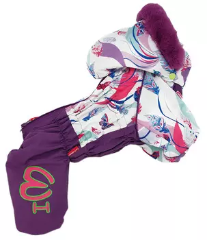 For My Dogs комбинезон для собак белый/фиолет шелк для девочек Fw845-2020 F (20)