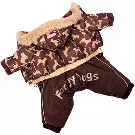 For My Dogs комбинезон для собак Собачки коричневый для девочек Fw278-2015 F (8)
