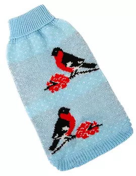 For My Dogs свитер для собак Снегири голубой Fw829-2019 (18-20)