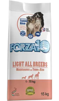 Forza10 Dog Maintenance Light All Breeds диетический для взрослых собак всех пород с тунцом и рисом (15 + 15 кг)