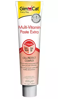 Gimcat Multi-vitamin Paste Extra мультивитаминная паста для кошек 3 в 1 Экстра (200 гр х 2 шт)