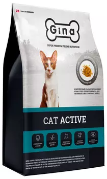 Gina Cat Active для активных и выставочных взрослых кошек с курицей и рисом (3 кг)