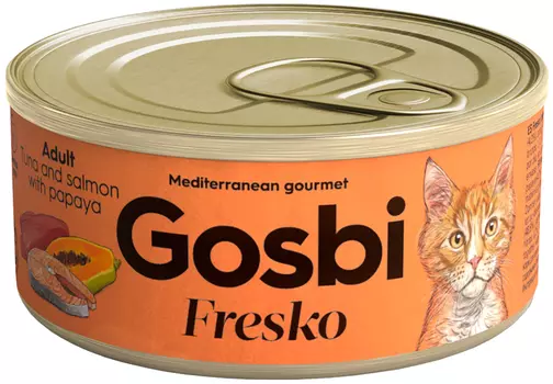 Gosbi Fresko Cat Adult для взрослых кошек тунцом, лососем и папайей (70 гр)
