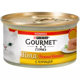 Gourmet Gold нежная начинка для взрослых кошек с курицей (85 гр х 12 шт)