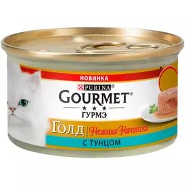 Gourmet Gold нежная начинка для взрослых кошек с тунцом (85 гр х 12 шт)
