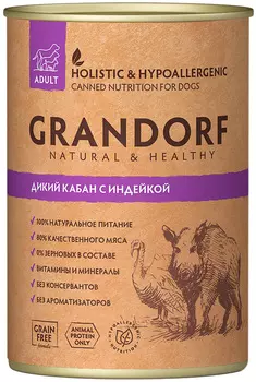 Grandorf Adult All Breeds Wild Boar &amp; Turkey для взрослых собак с кабаном и индейкой (400 гр)