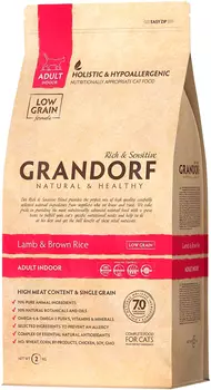 Grandorf Cat Adult Indoor Lamb &amp; Rice низкозерновой для взрослых кошек живущих дома с ягненком и рисом (2 + 2 кг)