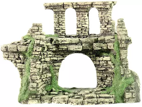 Грот для аквариума Крепость № 203 пластиковый, 30 х 12 х 20 см, Deksi (1 шт)