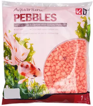 Грунт для аквариума Гравий оранжевый неоновый светящийся 4 – 7 мм Kw (2 кг)