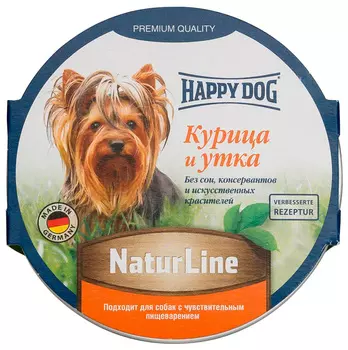 Happy Dog для взрослых собак паштет с курицей и уткой (85 гр х 11 шт)