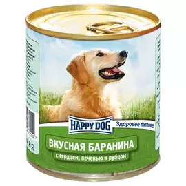 Happy Dog для взрослых собак с бараниной, сердцем, печенью и рубцом (4 + 1 шт)