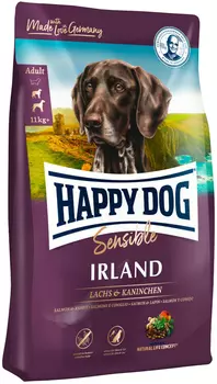 Happy Dog Supreme Irland Sensible Nutrition для взрослых собак всех пород при аллергии с лососем и кроликом (2,8 кг)