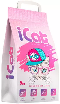 Icat наполнитель комкующийся для туалета кошек (5 кг)