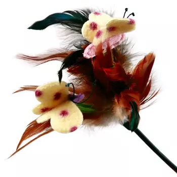 Игрушка для кошек GiGwi Дразнилка с перьями 43 см (1 шт)