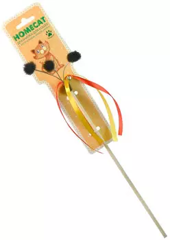 Игрушка для кошек Homecat дразнилка Норковые помпоны с лентами (1 шт)
