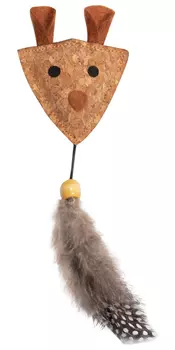 Игрушка для кошек Triol Мышка с перьями пробка 18 см (1 шт)