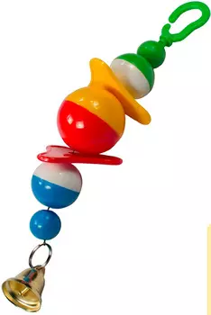 Игрушка для попугаев Дарэлл 2 пропеллера на тросике с колокольчиком 29 см (1 шт)