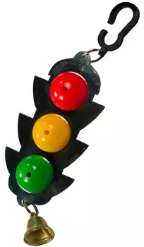Игрушка для попугаев Дарэлл Светофор большой на зеркале с колокольчиком 28 см (1 шт)