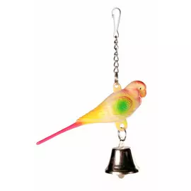 Игрушка для птиц Trixie Пластиковый попугай с колокольчиком 9 см (1 шт)