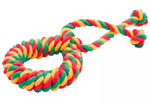 Игрушка для собак Doglike Dental Knot Кольцо канатное цветное среднее (1 шт)